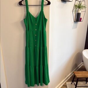 Elegant Green Sleeveless Dress